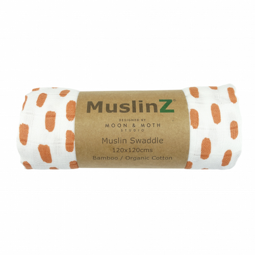 MuslinZ Spot Print Bamboo/Organic Cotton Muslin Swaddle 120x120cm