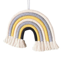 Load image into Gallery viewer, Grey and Yellow 7 Arch Macrame Rainbow Nursery/Bedroom Decoration