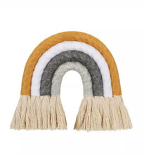 Load image into Gallery viewer, Mustard and Grey 4 Arch Macrame Rainbow - The Monkey Box
