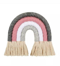 Load image into Gallery viewer, Grey and Pink 4 Arch Macrame Rainbow - The Monkey Box
