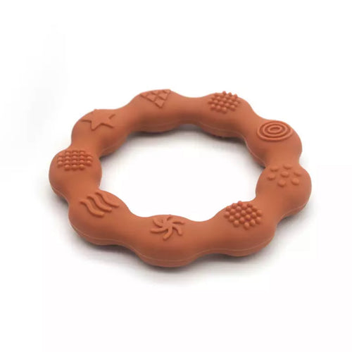Rust Silicone Teething and Sensory Ring