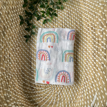 Load image into Gallery viewer, Colourful Rainbow Muslin Swaddle