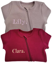 Load image into Gallery viewer, Claret Red Zip Sleepsuit