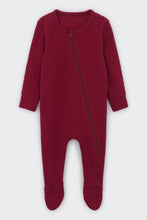 Load image into Gallery viewer, Claret Red Zip Sleepsuit