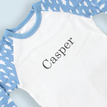 Load image into Gallery viewer, Blue Cloud Print Children&#39;s Pyjamas 1-2 Years - Personalise