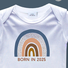 Load image into Gallery viewer, Born In 2025 Boho Rainbow Baby Sleepsuit 0-3 months