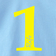 Load image into Gallery viewer, First Birthday T shirt Blue - Personalise