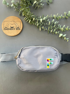 Kids Grey Bum Bag with Initial Patch
