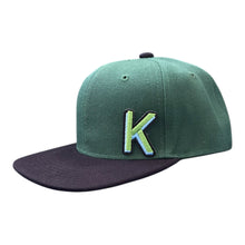 Load image into Gallery viewer, Green/Black Junior Snapback - Personalised or Plain