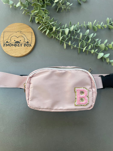 Kids personalised pink bum bag