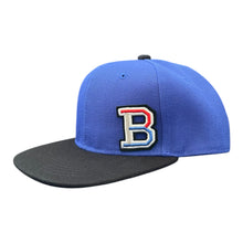 Load image into Gallery viewer, Blue/Black Junior Snapback - Personalised or Plain