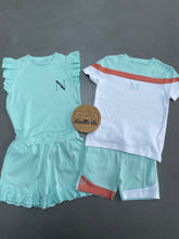 Load image into Gallery viewer, Eggshell Blue Frill Short and T Set
