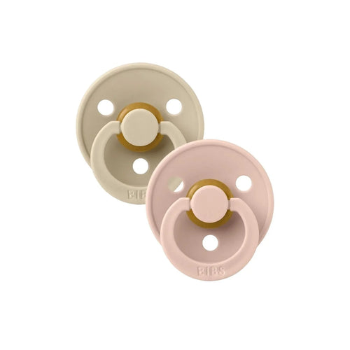 BIBS Colour Latex Soothers 0-6 months Pack of 2 - Vanilla & Blush