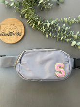 Load image into Gallery viewer, Kids Grey Bum Bag with Initial Patch