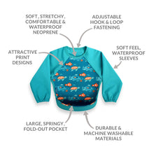 Load image into Gallery viewer, Weaning Bib with Sleeves - Tropical Fish UltraBib