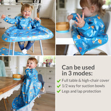 Load image into Gallery viewer, Wipeezee Coverall Bib - Turquoise Sea Creatures