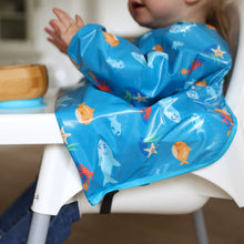 Load image into Gallery viewer, Wipeezee Coverall Bib - Turquoise Sea Creatures
