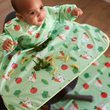 Load image into Gallery viewer, Wipeezee Coverall Bib - Green Bunny &amp; Veg