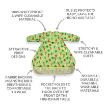 Load image into Gallery viewer, Wipeezee Coverall Bib - Green Bunny &amp; Veg