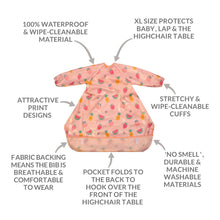 Load image into Gallery viewer, Wipeezee Coverall Bib - Pink Yummy Treats