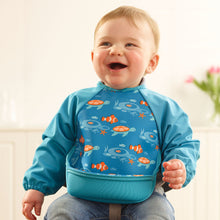 Load image into Gallery viewer, Weaning Bib with Sleeves - Tropical Fish UltraBib