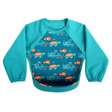 Load image into Gallery viewer, Weaning Bib with Sleeves - Tropical Fish UltraBib