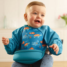 Load image into Gallery viewer, Weaning Bib with Sleeves - Tropical Fish UltraBib