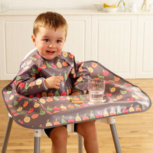 Load image into Gallery viewer, Wipeezee Coverall Bib - Grey Happy Fruit