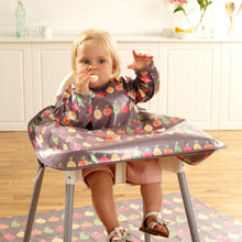 Load image into Gallery viewer, Wipeezee Coverall Bib - Grey Happy Fruit