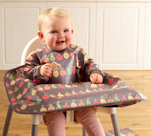 Load image into Gallery viewer, Wipeezee Coverall Bib - Grey Happy Fruit