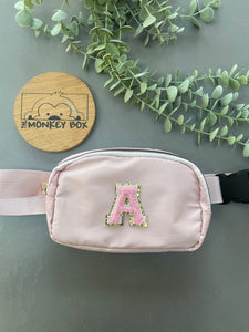 Kids Pink Bum Bag with Initial Patch