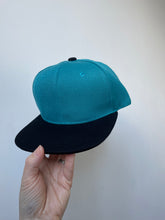 Load image into Gallery viewer, Turquoise/Black Junior Snapback - Personalised or Plain