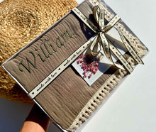 Load image into Gallery viewer, Taupe Personalized Muslin 100% Cotton Blanket