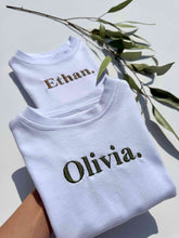 Load image into Gallery viewer, White Premium Crewneck Personalised T-shirt