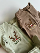 Load image into Gallery viewer, Christmas Reindeer Zip Sleepsuit