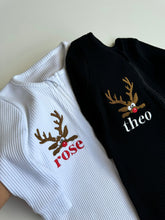 Load image into Gallery viewer, Christmas Reindeer Zip Sleepsuit