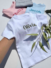 Load image into Gallery viewer, White Premium Crewneck Personalised T-shirt