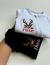 Load image into Gallery viewer, Christmas Reindeer Zip Sleepsuit