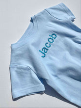 Load image into Gallery viewer, Baby Blue Premium Crewneck Personalised T-shirt