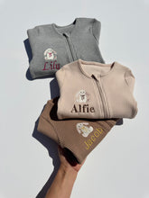 Load image into Gallery viewer, Bunny Theme Personalised Zip Romper