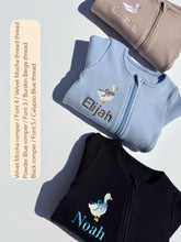 Load image into Gallery viewer, Goose Theme Personalised Zip Romper