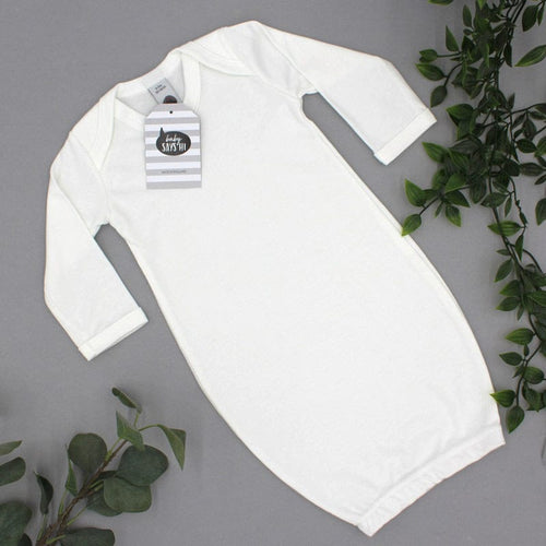 Organic Cotton White Baby Sleepgown