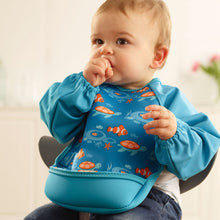 Load image into Gallery viewer, Weaning Bib with Sleeves - Tropical Fish UltraBib