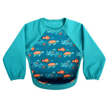 Load image into Gallery viewer, Weaning Bib with Sleeves - Tropical Fish UltraBib