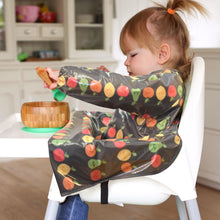Load image into Gallery viewer, Wipeezee Coverall Bib - Grey Happy Fruit