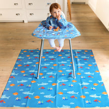 Load image into Gallery viewer, Wipeezee Splash Mat - Turquoise Blue Sea Creatures