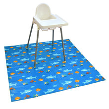 Load image into Gallery viewer, Wipeezee Splash Mat - Turquoise Blue Sea Creatures