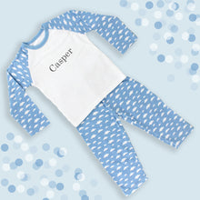 Load image into Gallery viewer, Blue Cloud Print Children&#39;s Pyjamas 1-2 Years - Personalise