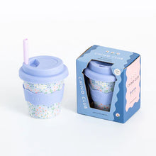 Load image into Gallery viewer, Blue Floral Babychino Cup 4oz (Straws Sold Separately)
