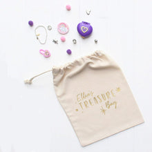 Load image into Gallery viewer, Children's Drawstring Treasure Bag With Personalise Name